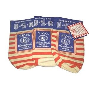 Tito's Vodka 25th Anniversary Embroidered Canvas Drawstring Bottle Bag lot of 3
